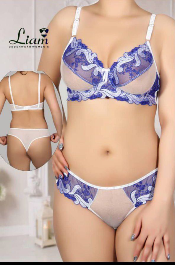 ست توگاز سفید آبی زیرکاسه دار