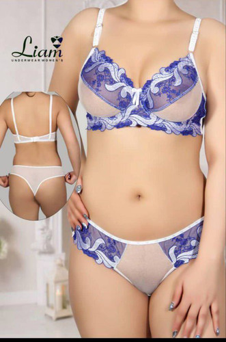 ست توگاز سفید آبی زیرکاسه دار