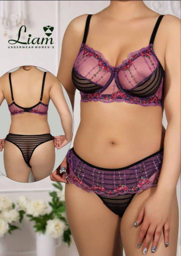 ست تورگاز بنفش و مشکی