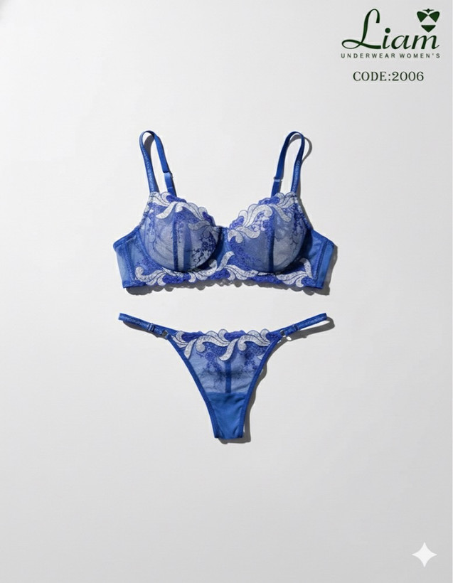 ست توگاز آبی کاربنی کمر رکاب خور و شورت لامبادا