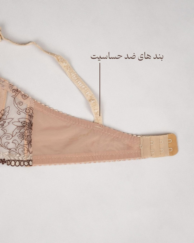 عکس از بند و قلاب زیبا و با کیفیت سوتین تورگاز زیبای برند لیام با اسم cream dontle